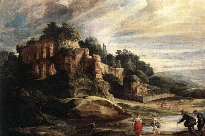 RUBENS, Pieter Pauwel Landscape with the Ruins of Mount Palatine in Rome Germany oil painting art
